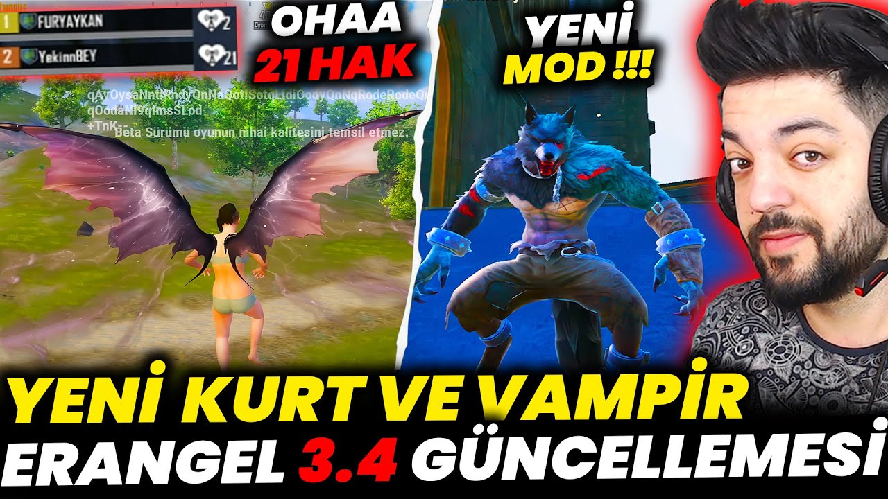 OHAA 21 HAK !! YENİ KURT VE VAMPİR MODU - ERANGEL 3.4 GÜNCELLEMESİ - YENİ SİLAH MP7 VE AT GELDİ !!