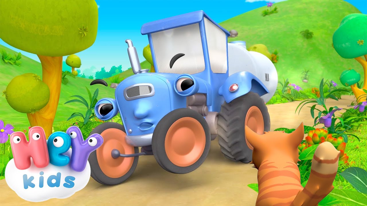 O Grande Trator Azul 🚜 Aprenda os animais  🐱 HeyKids - Música Infantil