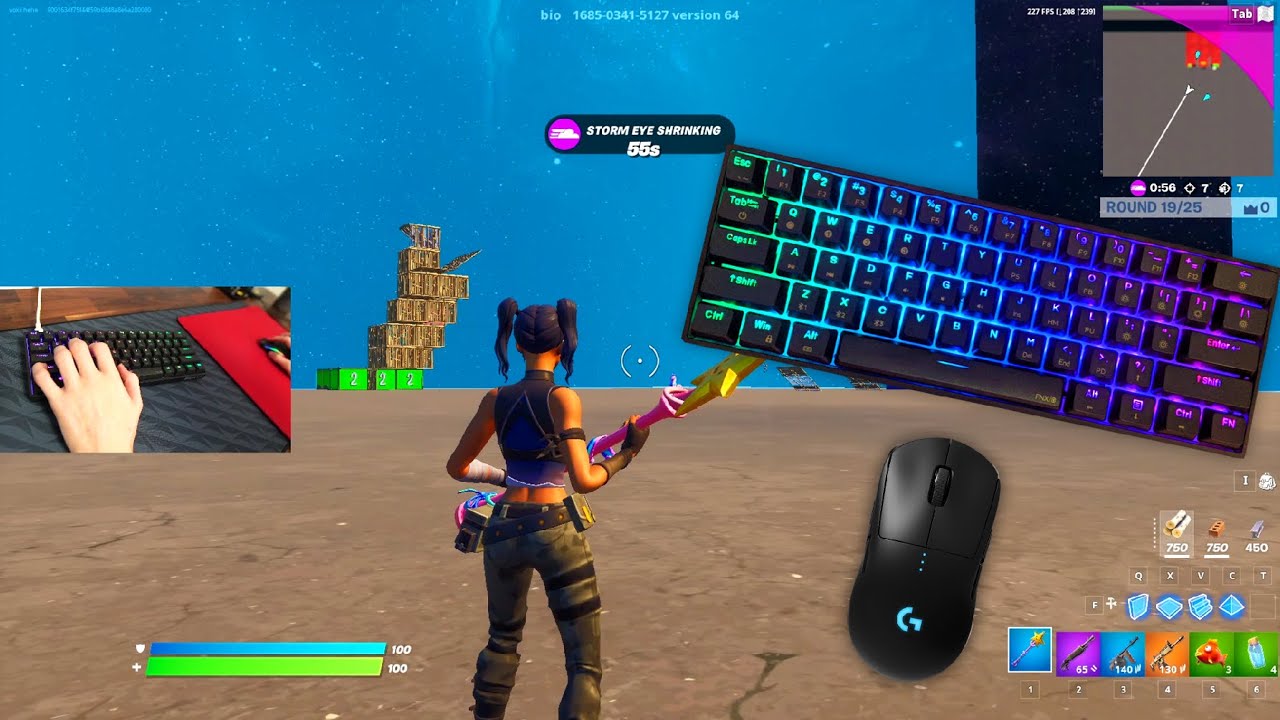 Dierya DK61 Pro Chill 🤩Keyboard & Mouse Sounds ASMR Smooth 😴 Fortnite Bio's ZoneWars Gameplay 240FPS