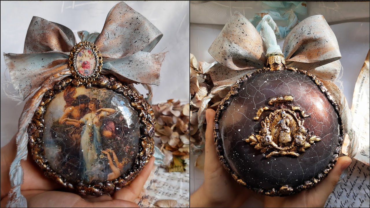 Vintage ornament ♡♡♡Decoupage tutorial
