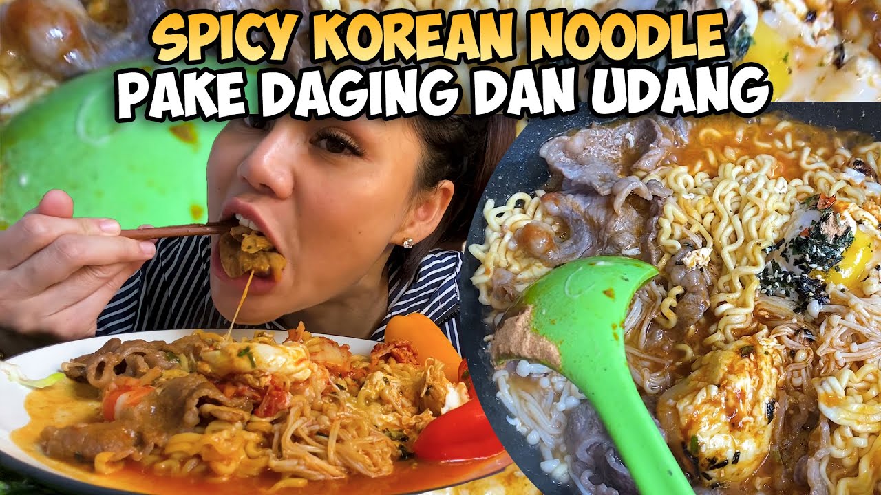 MAKAN MIE KOREA PAKE KIMCHI DAGING DAN UDANG SUPER MANTAP GUYS❗