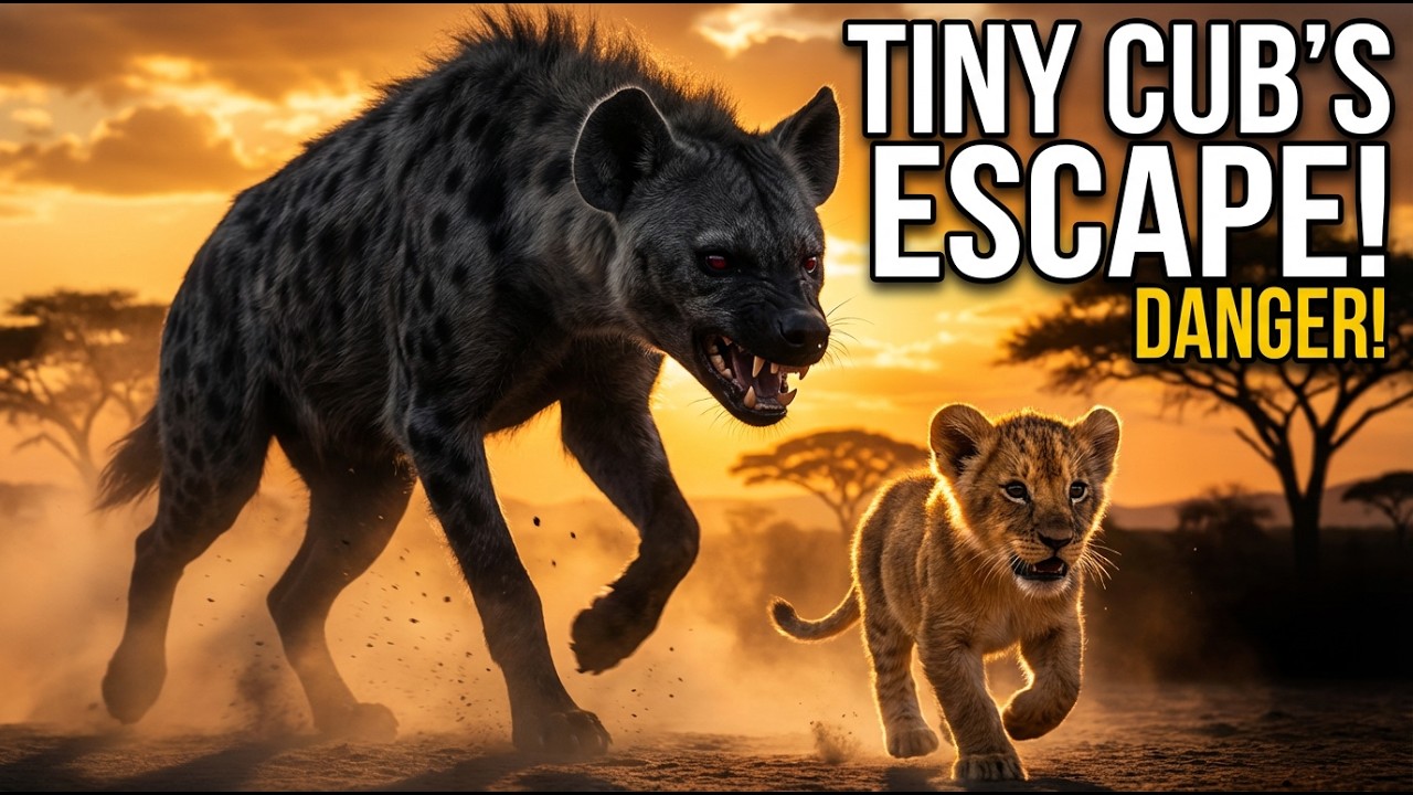 Tiny Lion vs Giant Hyena &mdash; A Heart-Stopping Wildlife Escape | Cinematic Savanna 2026