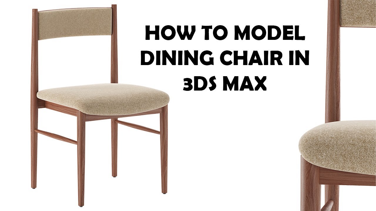 Crate&Barrel Petrie Mustard Upholstered Dining Chair | Speed Modeling 3DS MAX |