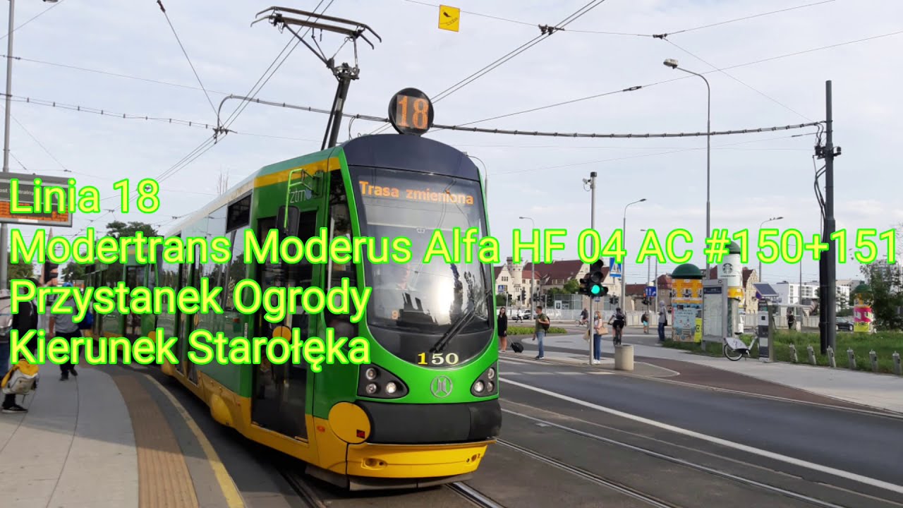 MPK Poznań - Linia 18 - Modertrans Moderus Alfa HF 04 AC #150+151