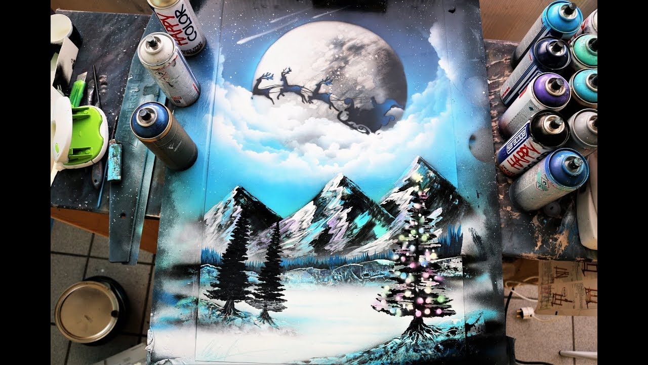 Christmas midnight - SPRAY PAINT ART - by Skech