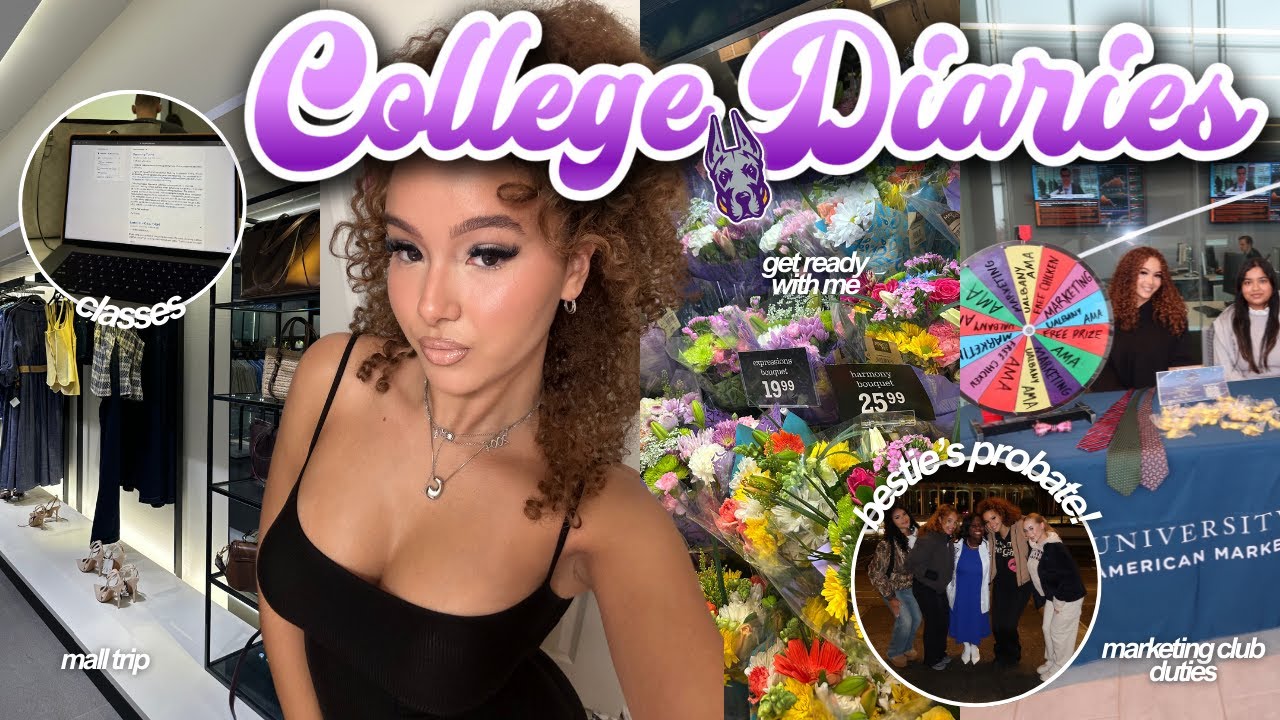 a college week in my life at UALBANY 💜 | bestie's probate & party, GRWM, classes, shopping, & MORE!