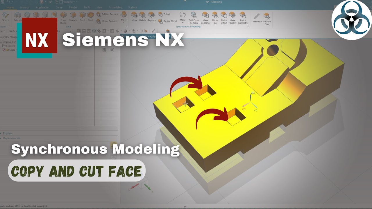 Siemens Unigraphics NX-Synchronous Modeling || Copy Face & Cut Face