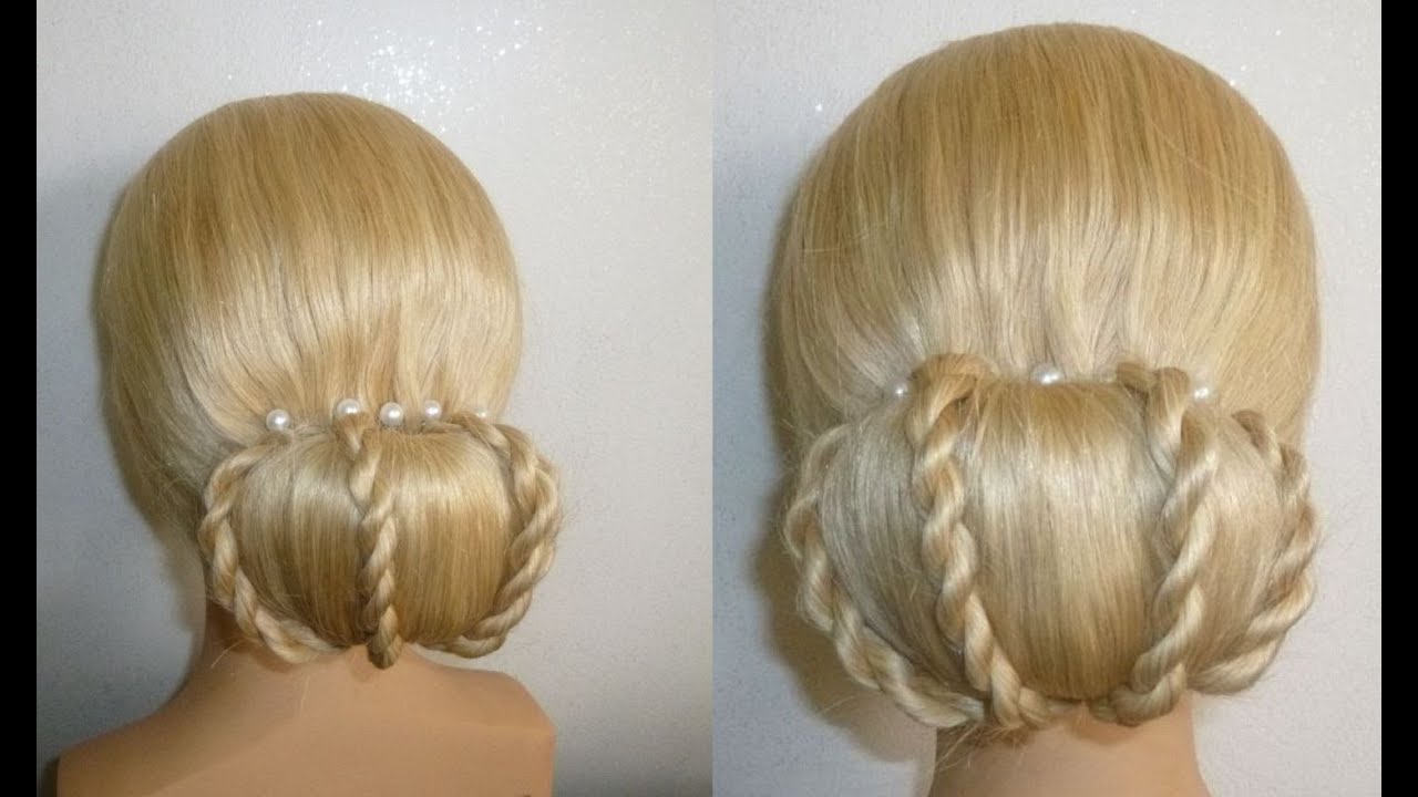 Frisur mit Duttkissen/Dutt.Hochsteckfrisur.Hochzeitsfrisur.Donut Hair Bun Hairstyle.Peinados