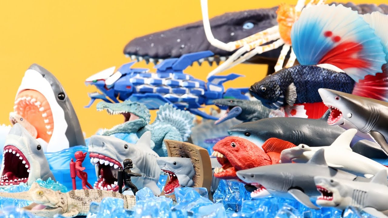 Scary Shark Figures and Marine Life Figures Jaws