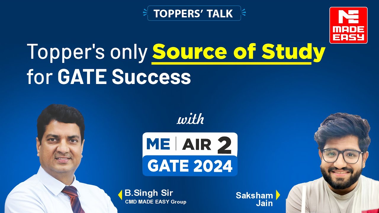 GATE 2024 Topper | Mechanical Engineering | AIR 2 | Saksham Jain | Toppers Strategy
