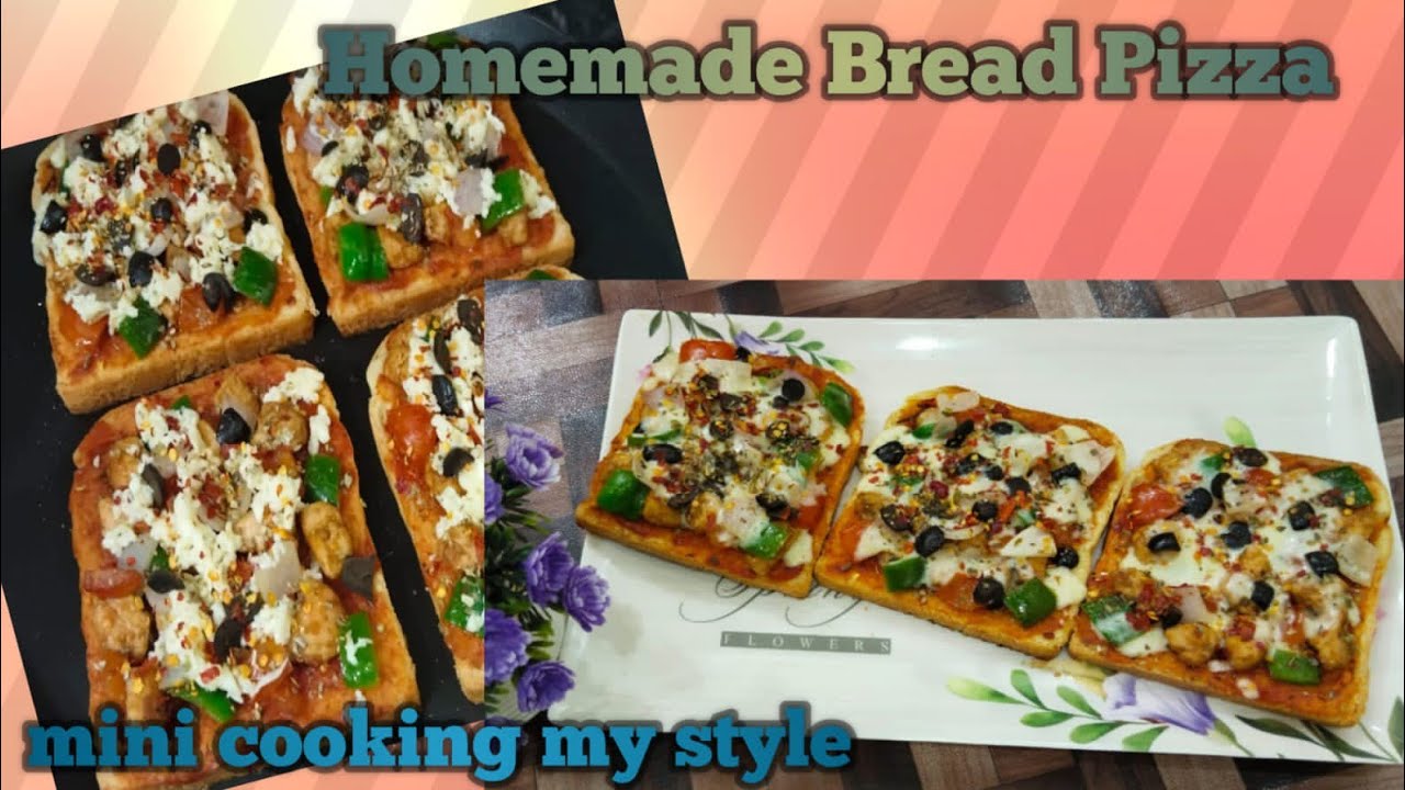Delicious Homemade Bread Pizza Recipe by mini cooking my style