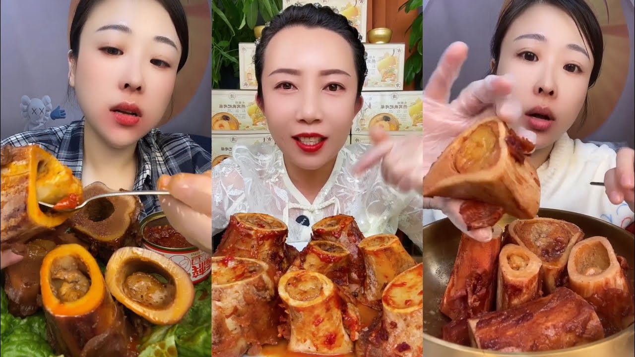 MUKBANG beef bone marrow ASMR  - The best of delicious Lien Huong food #1548