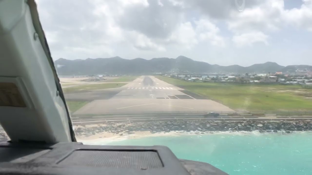 Islander Landing at St. Maarten - Cockpit View!