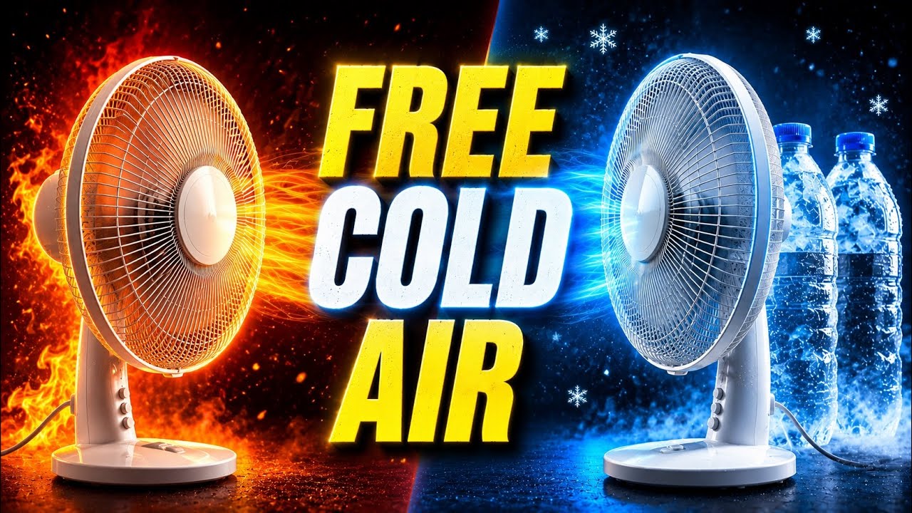 Turn Any Fan Into an Air Conditioner with 2 Ice Bottles ($0 DIY AC)