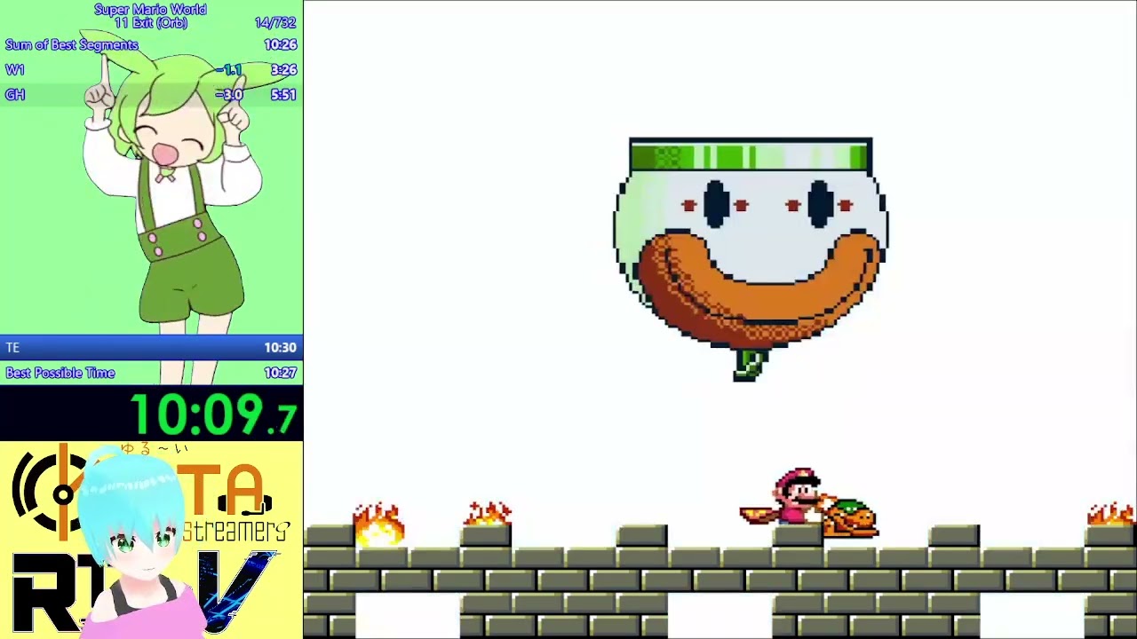 【Speedrun】Super Mario World - 11Exit (Orb) [10m27s033]