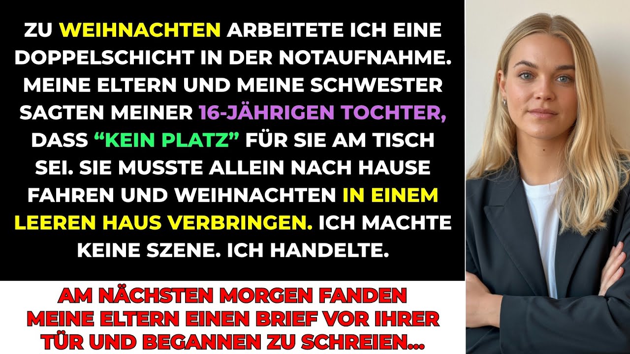 Meine Tochter Verbrachte Weihnachten In Einem LEEREN HAUS, Weil Meine Familie Sagte Kein Platz