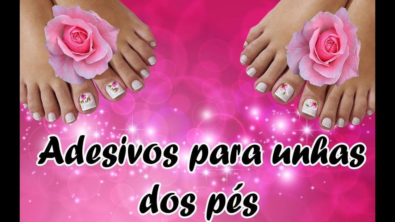 Adesivos impressos para unhas dos p&eacute;s, unhas dos p&eacute;s decoradas,simples e f&aacute;cil