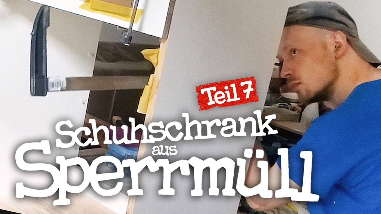 Schuhschrank aus Sperrmüll - VII. Flurinstallation, Deckplatte und Schubladenblende