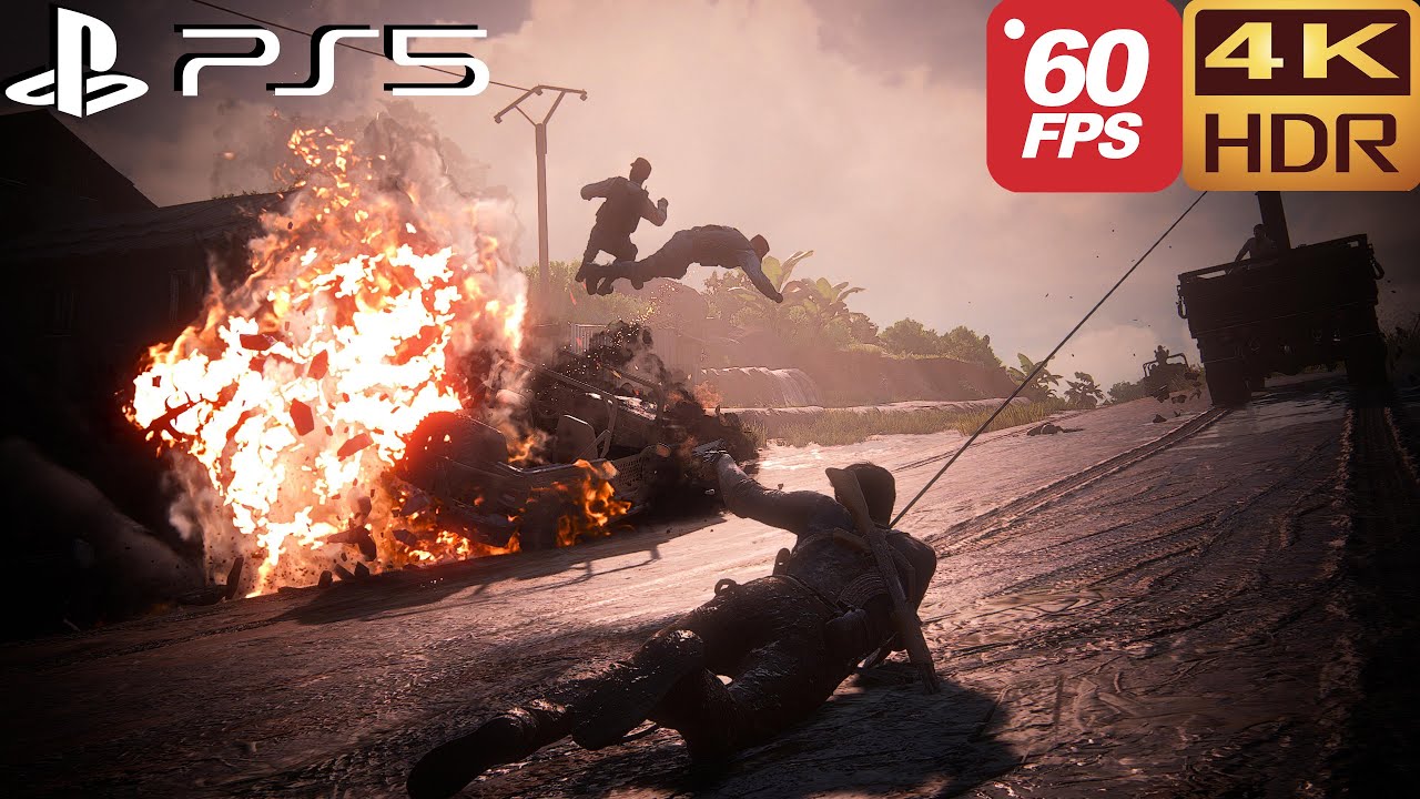 Uncharted 4: Legacy of Thieves Collection PS5 - Full Chase No Hud Cinematic Gameplay 60 FPS 4K HDR