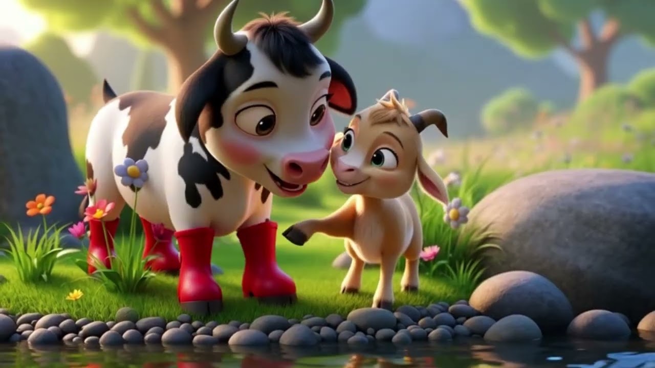 КОРІВКА МУНЯ ТА ЧЕРВОНІ ЧОБІТКИ 🐮👢 Дитяча пісня