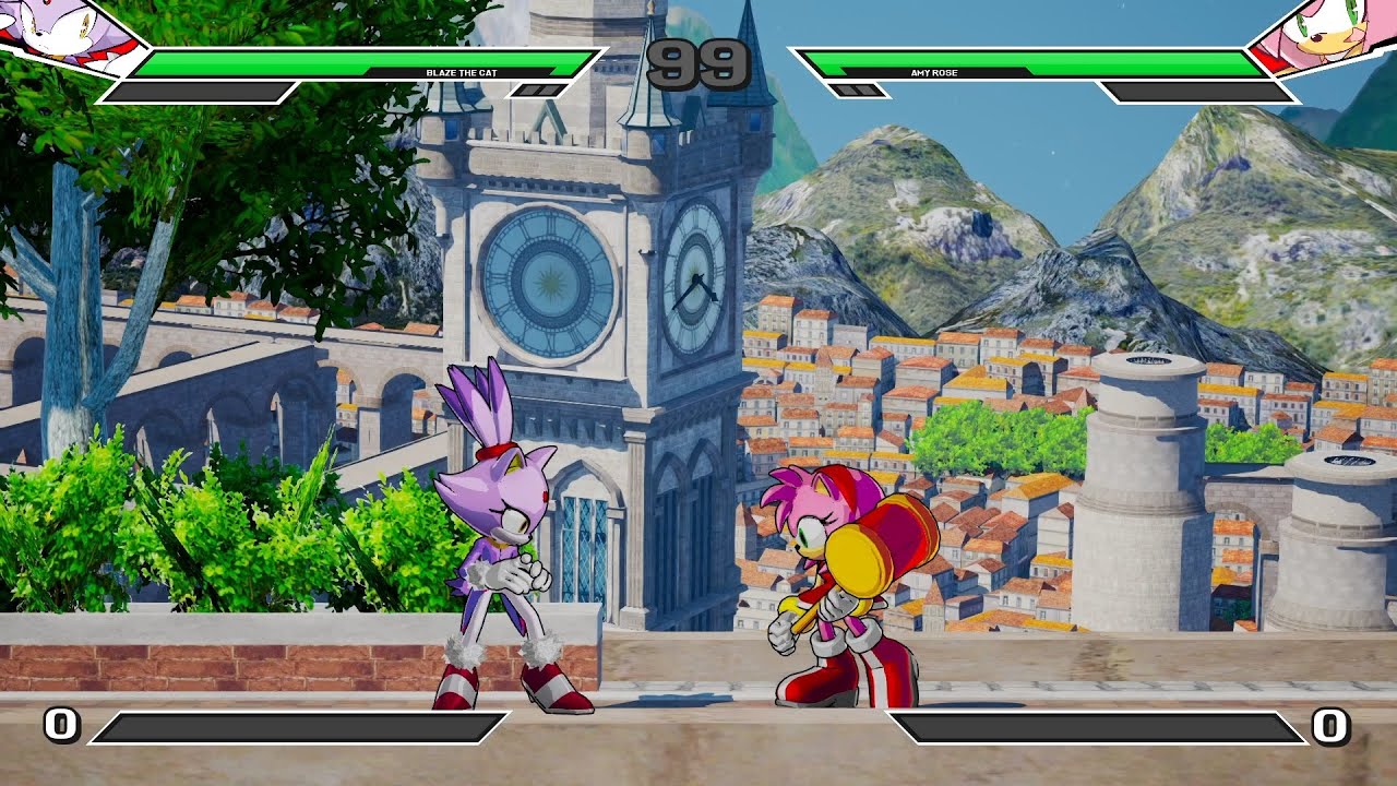 Blaze the Cat vs Amy Rose  (Hardest AI)   Sonic Smackdown