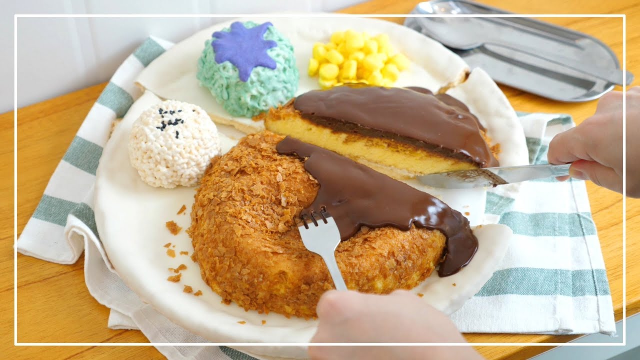 진짜 돈까스인 줄😱! 접시까지 먹을 수 있는 돈까스 케이크의 맛은 과연~? │순백설탕