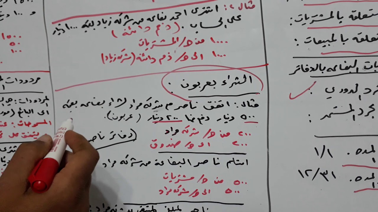 محاسبة ١  عمليات البضاعة/  المشتريات
