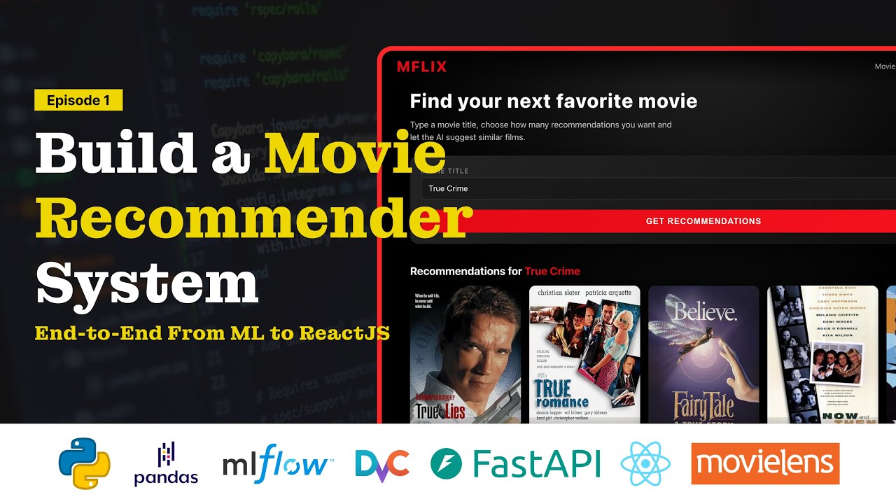 EP 1: Overview and Notebook Experiment | Build a Movie Recommender System (ML to ReactJS)