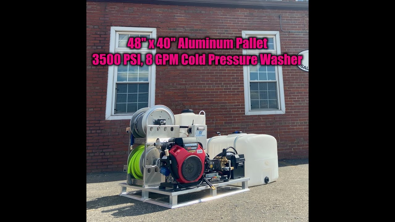 48&rdquo; x 40&rdquo; Custom Aluminum Pressure Washing Skid Assembly - 3500 PSI @ 8 GPM Cold - Van Installation