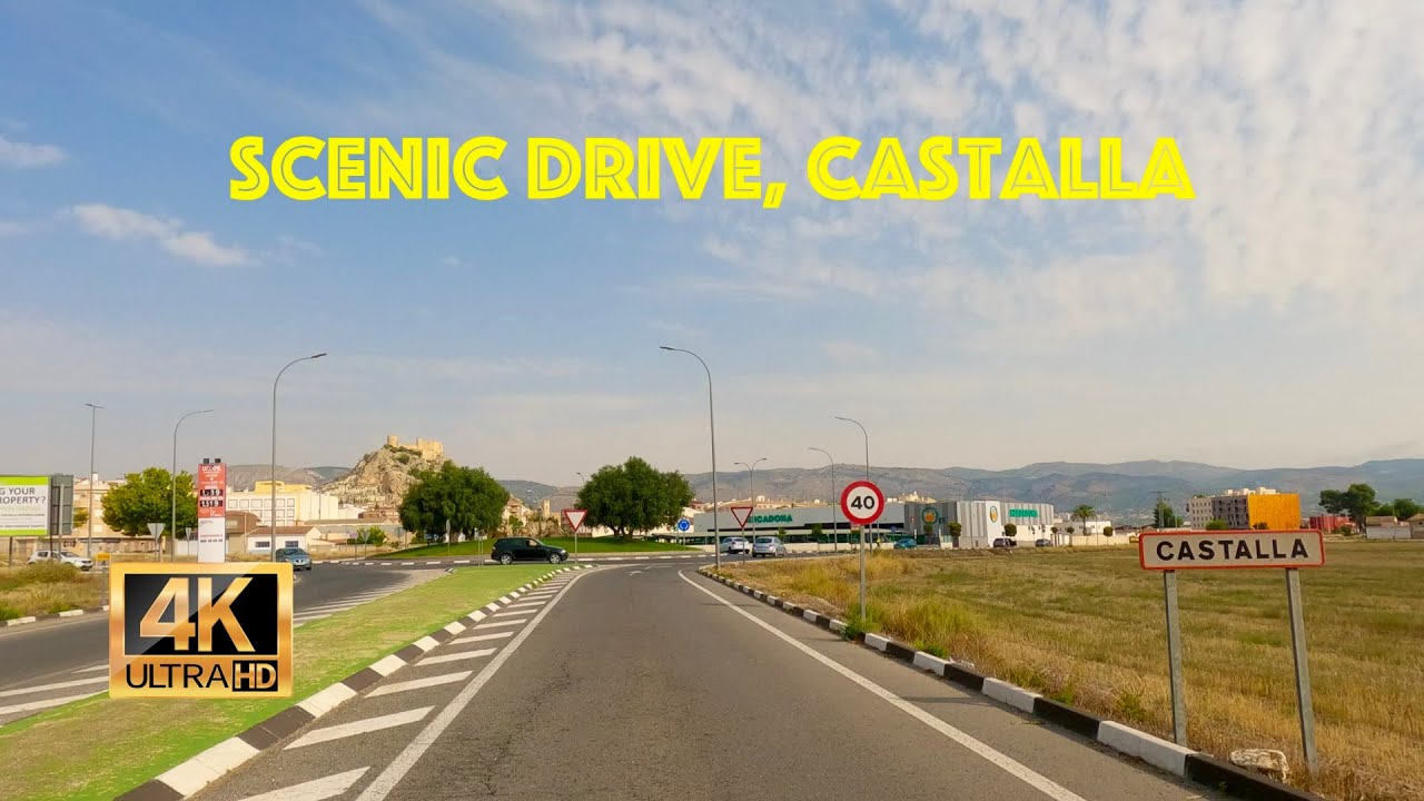 Scenic Drive from Castalla Internacional to Castalla Town in 4K