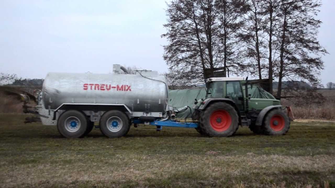 G&uuml;lleausbringung im Fr&uuml;hjahr mit Fendt Favorite 515c und Streu-Mix G&uuml;llefass [HD]