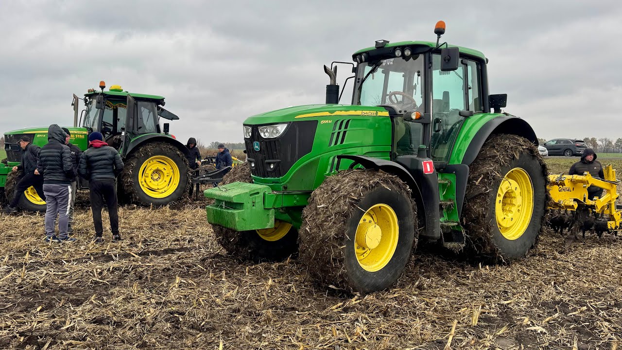John Deere 6110B💪В парі з 6195М🚜 День Поля General, НОВИЙ ГЛИБОРОЗПУШУВАЧ, Культиватор, Лущильник