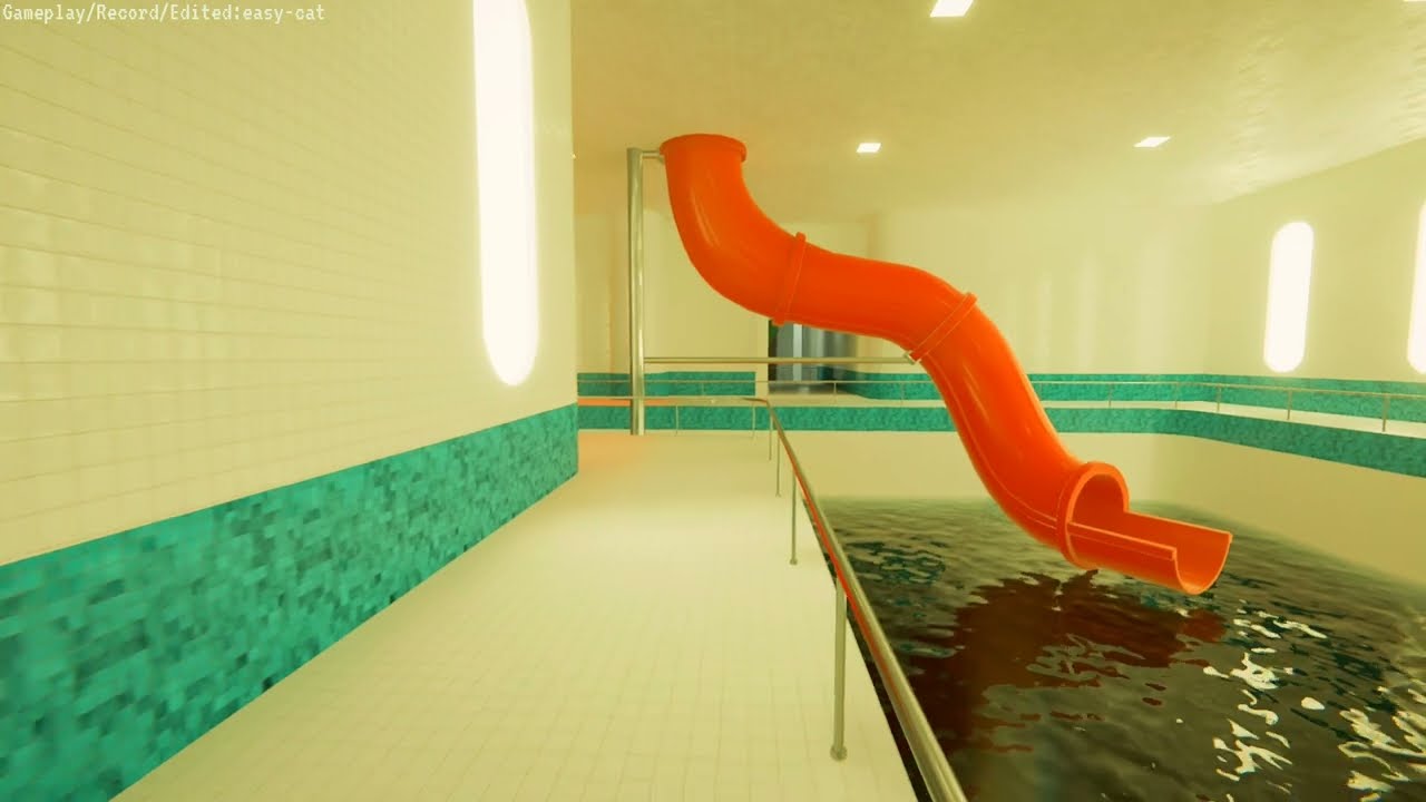 【ASMR】分かれ道があるプール｜足音 水音｜ゲーム環境音  BGMなし【POOLS】