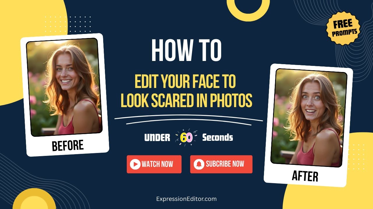 How to Edit Your Face to Look Scared in Photos With AI  (Under 60s) - Expression Editor AI Tutorial