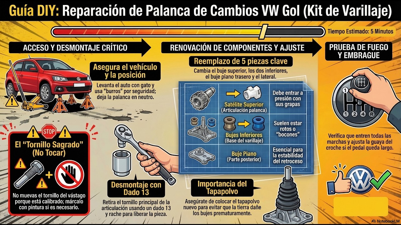 lever/palanca de cambios  floja de cambios Wv Gol ( kit varillaje)