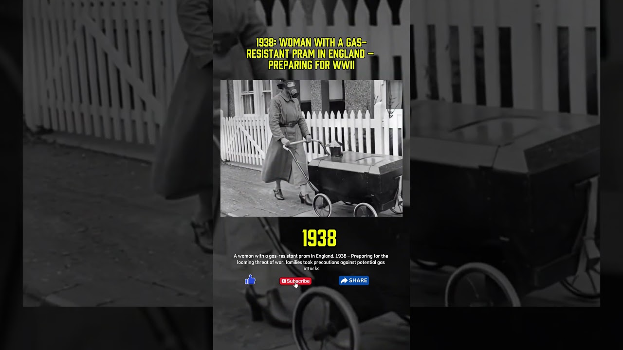 1938: Woman with a Gas-Resistant Pram in England &ndash; Preparing for WWII