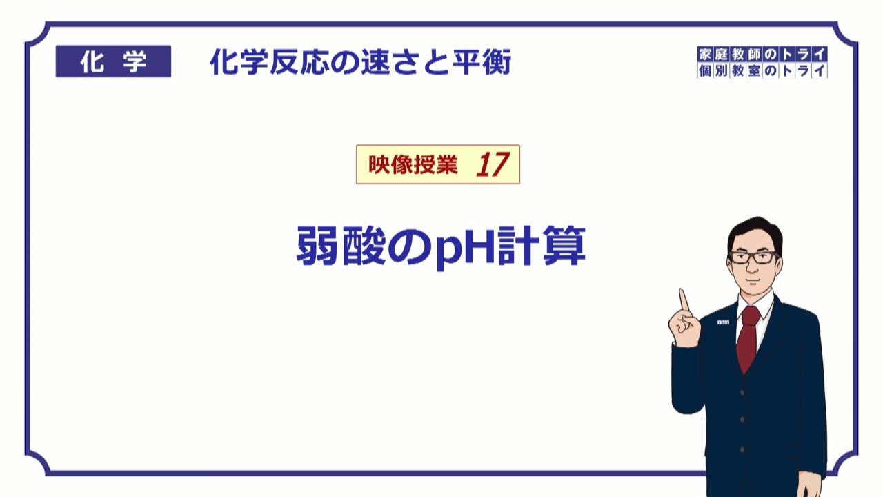 【高校化学】　化学反応の速さと平衡17　酢酸のpH計算　（１６分）