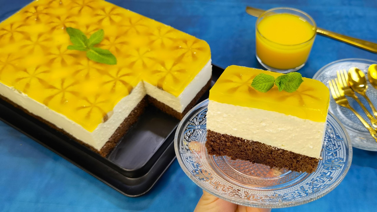 Prajitura Fanta cu crema de branza si mascarpone! O varianta care trebuie incercata!