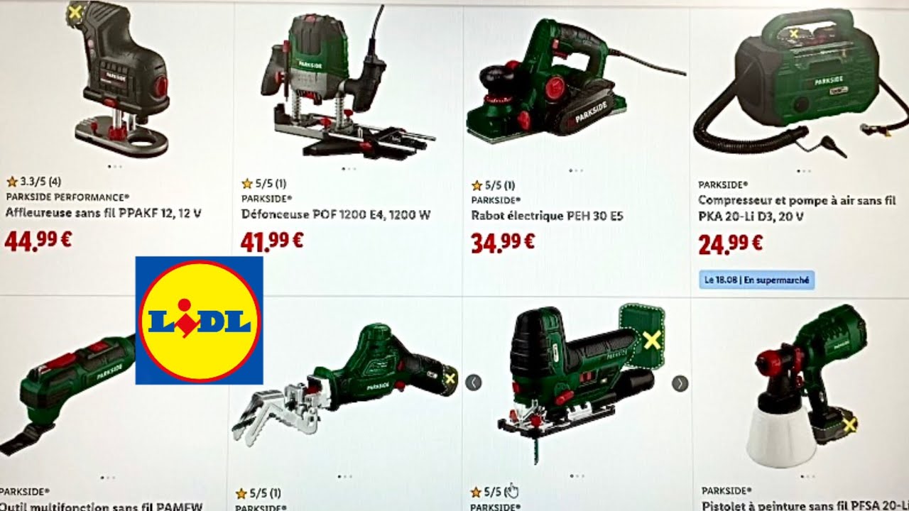 LIDL catalogue parkside DIY Tools Bricolage Jardinage Arrivage Aout 2025 