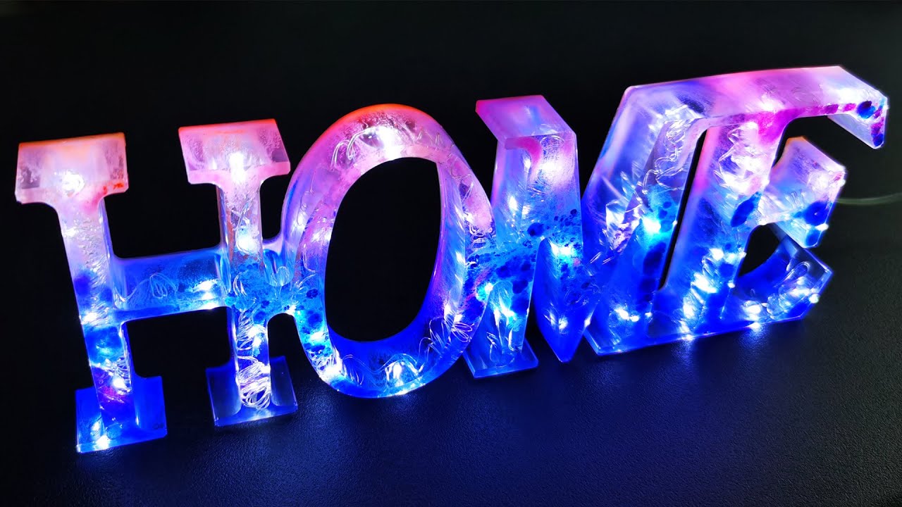 Epoxy Resin Home Color Night Lamp With LED String | DIY Resin Art