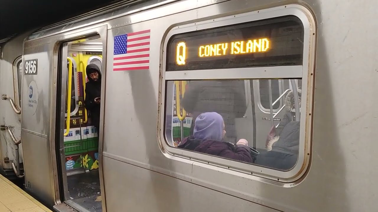 R68A #5007 (N) + R160 #9156 (Q) arriving at Canal Street 