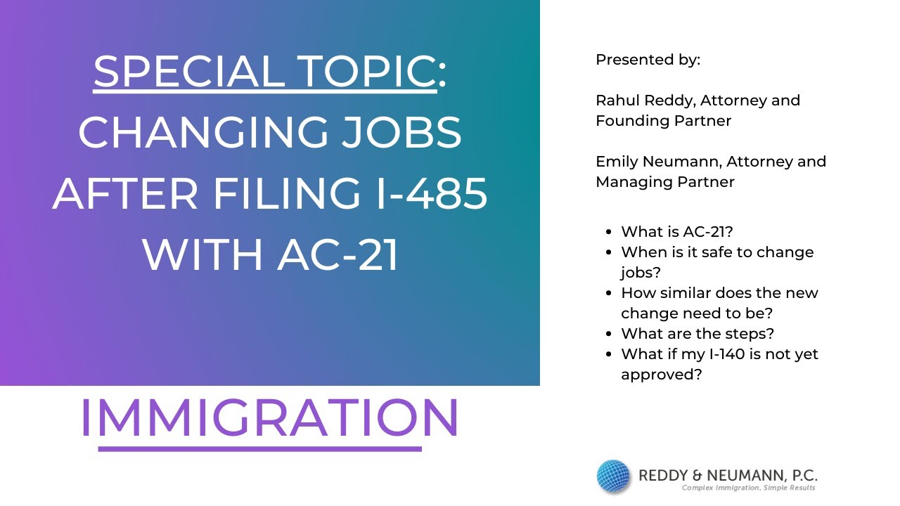 Changing Jobs After Filing I-485 With AC-21