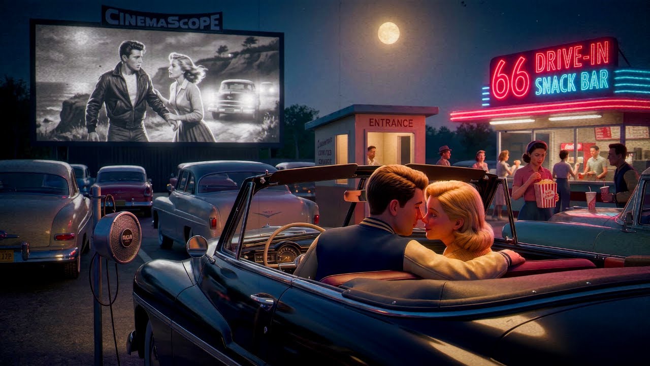 Romantic 50s Doo-Wop 💿 | Cozy Vintage Ambience | Vinyl Sound (1 Hour)