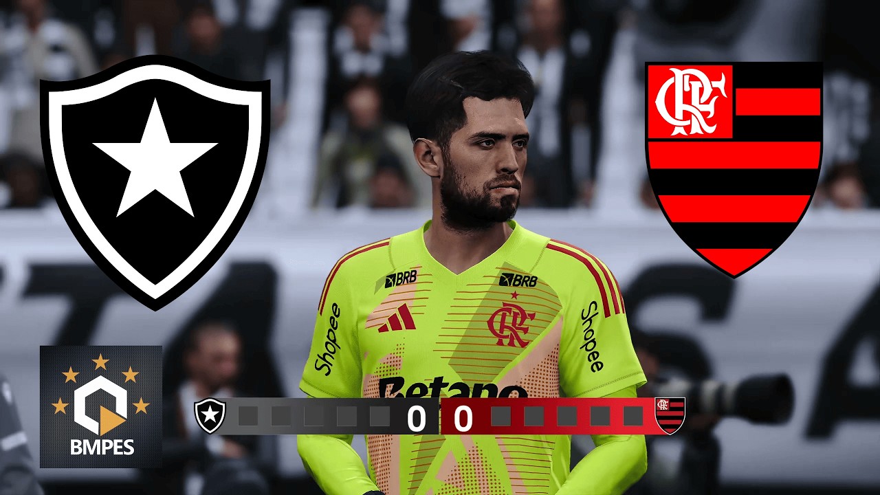 botafogo x flamengo simulação pes bmpes 2026  gameplay realista