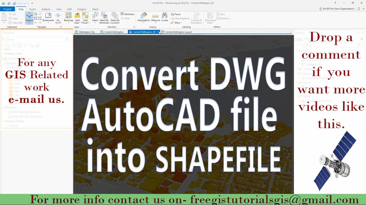 How Convert DWG AutoCAD file to shapefile in ArcGIS.