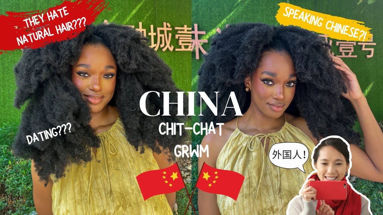 Chinese people hate my natural hair??! 😭Everyday makeup routine in China | Chit-Chat GRWM