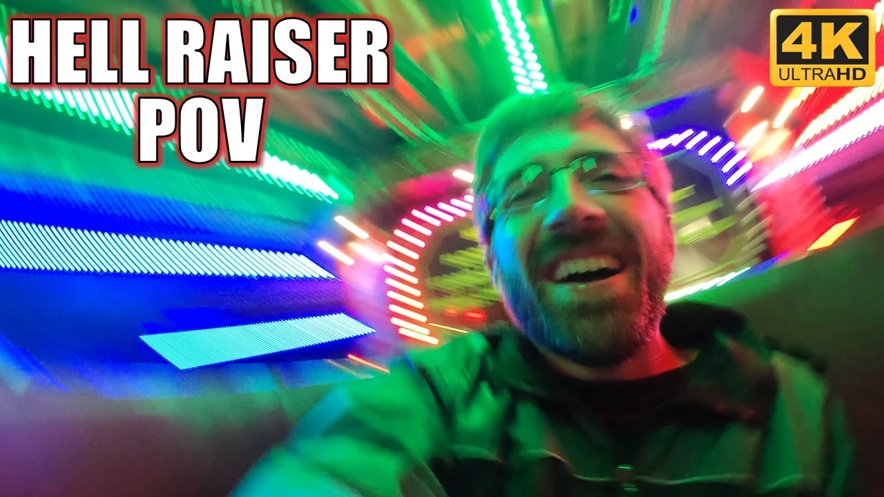 Hell Raiser Waltzer Reverse POV (4K 60FPS), South Pier Crazy Spinning Ride | Non-Copyright*