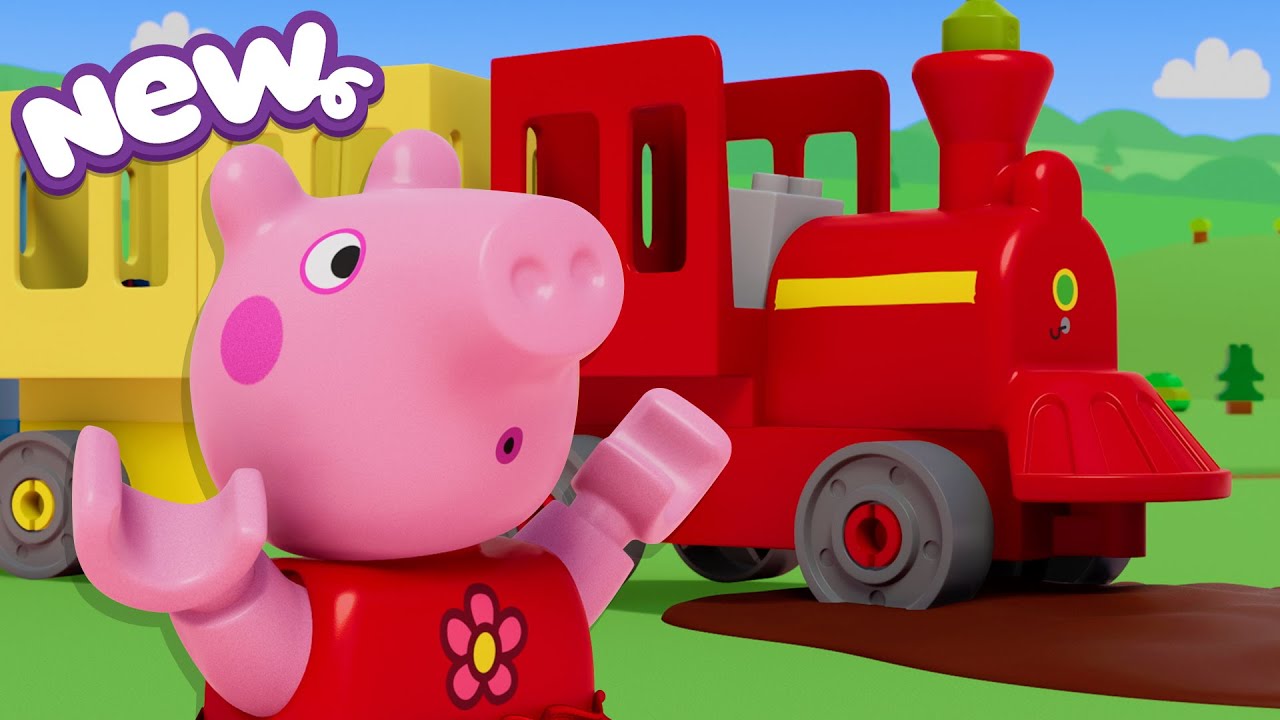 Peppa Pig Rides the TRAIN! 🚂 LEGO DUPLO Peppa Pig Episodes