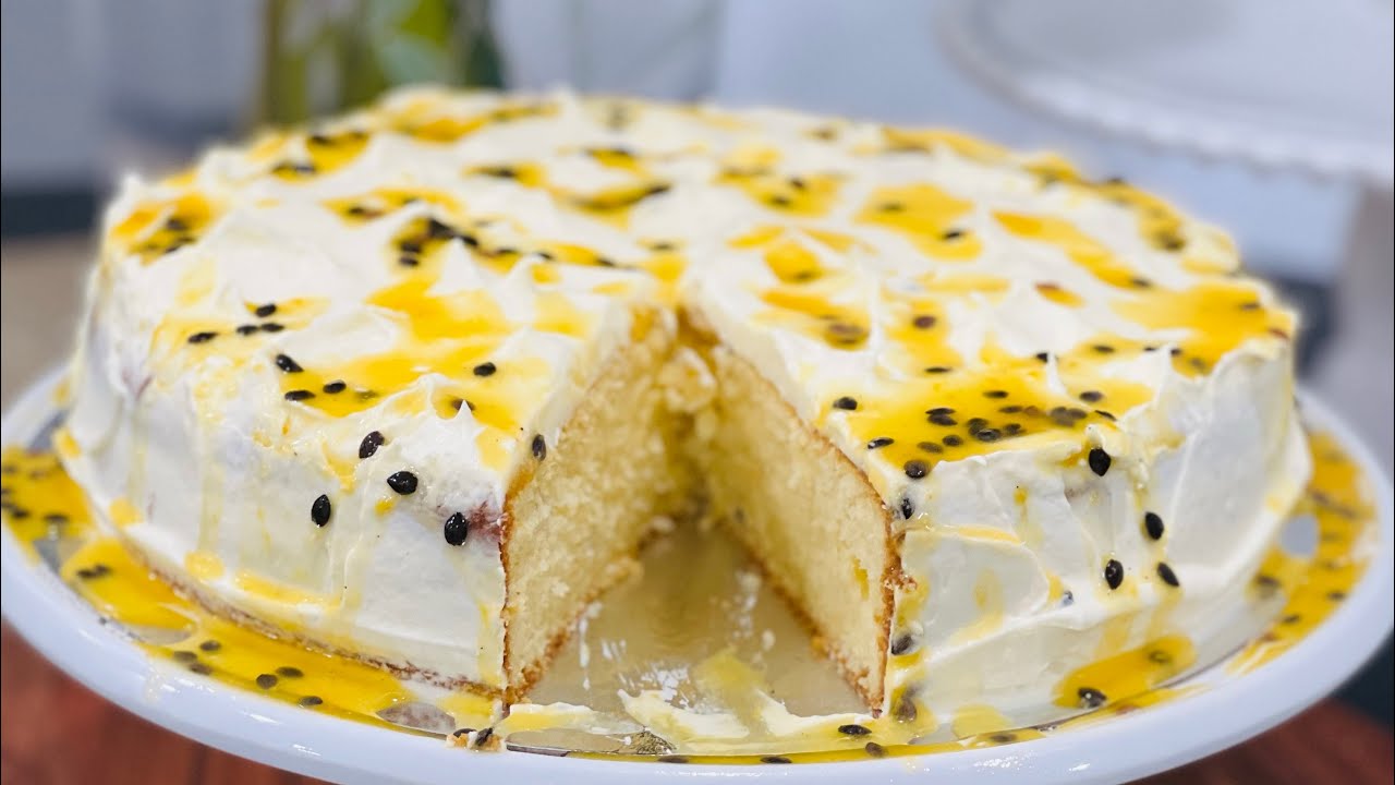 Passion fruit Lemon Cake with Fresh Cream.#Sweetandsaltybyrhonda