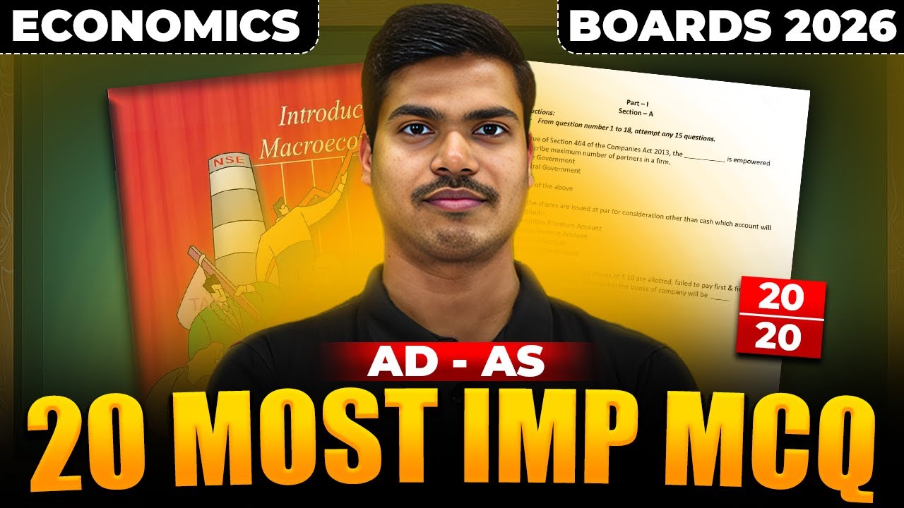 Determination of Income & Employment | 20 Most Important MCQ | Class 12 Economics Board exam 2026